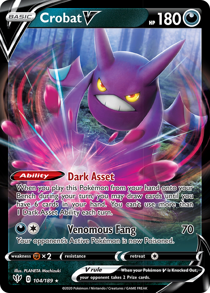 Crobat V (104/189) [Sword & Shield: Darkness Ablaze] 