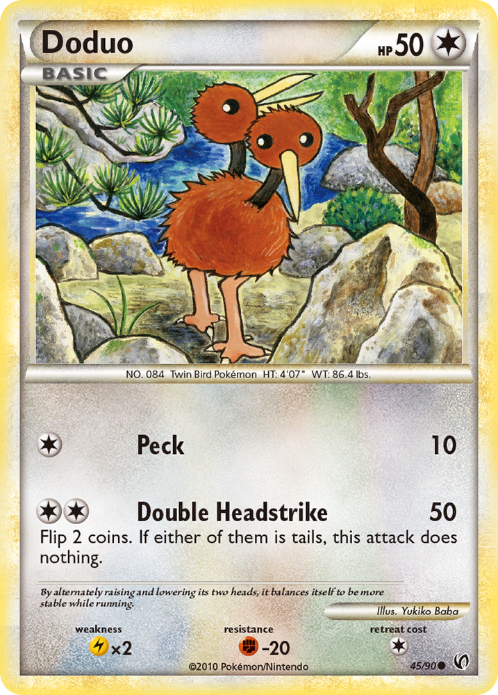 Doduo (45/90) [HeartGold &amp; SoulSilver: Undaunted] 