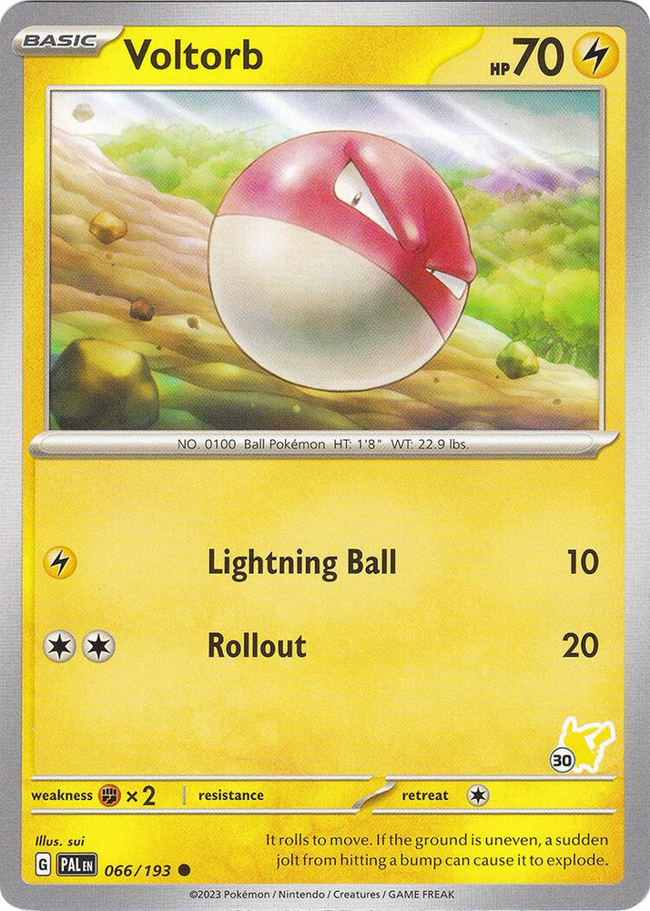 Voltorb (066/193) (Pikachu Stamp #30) [Battle Academy 2024]