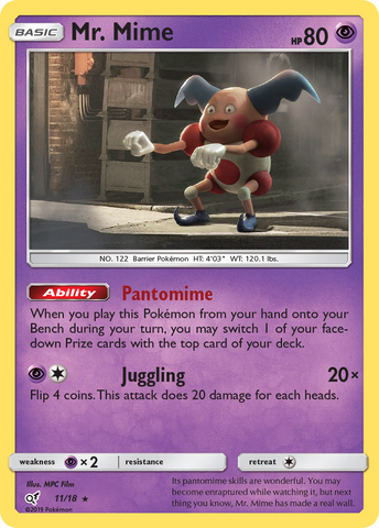 mr. Mime (11/18) [Sun &amp; Moon: Detective Pikachu] 