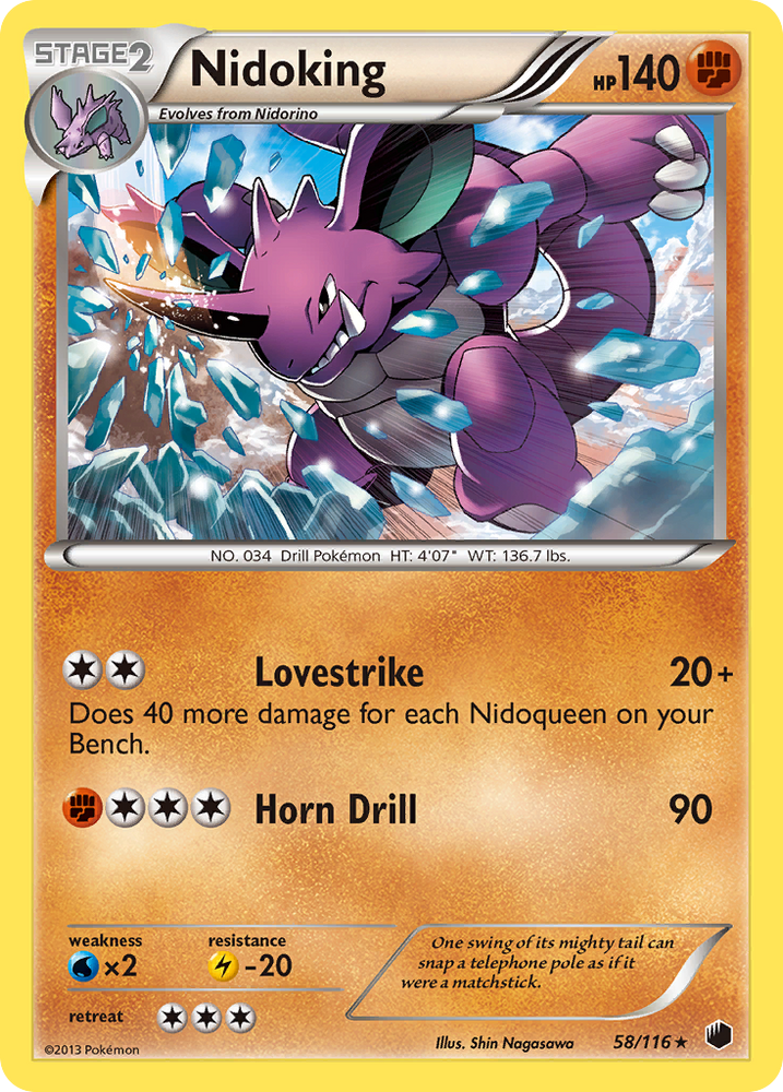 Nidoking (58/116) [Black &amp; White: Plasma Freeze] 