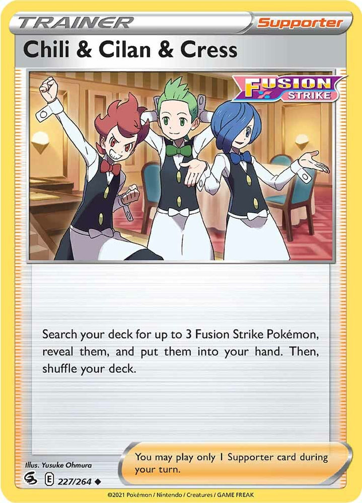 Chili &amp; Cilan &amp; Cress (227/264) [Sword &amp; Shield: Fusion Strike] 