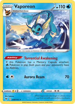 Vaporeon (30) [Sword & Shield: Vivid Voltage] 