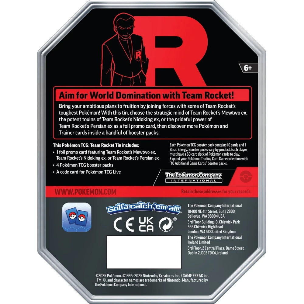 Pokémon TCG: Team Rocket Tin - Nidoking Ex