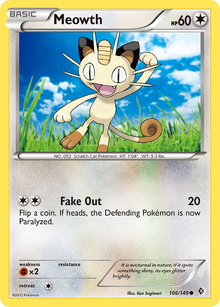 Meowth (106/149) [Black &amp; White: Boundaries Crossed] 