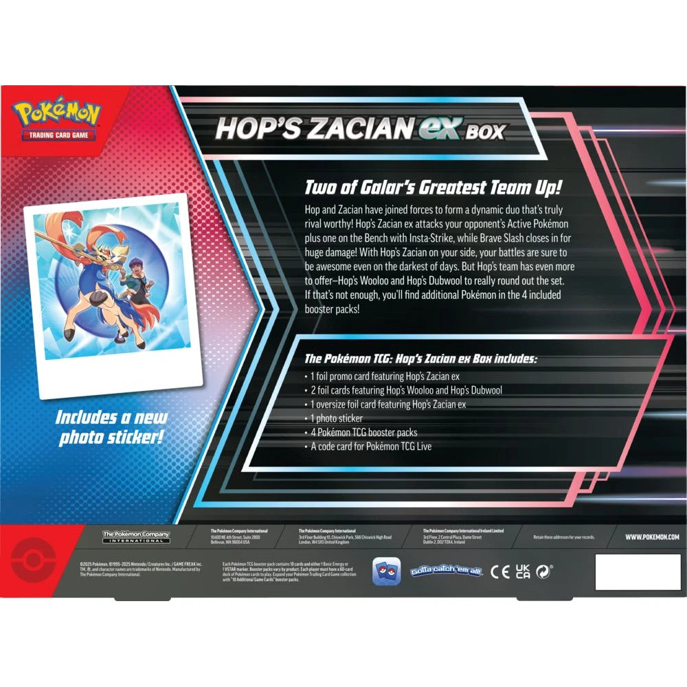 Pokémon Hop's Zacian ex box