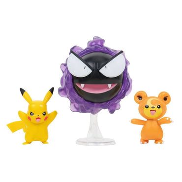 Pokémon Battle Figure Set (Pikachu + Tedyurrsa + Gastly) - figures