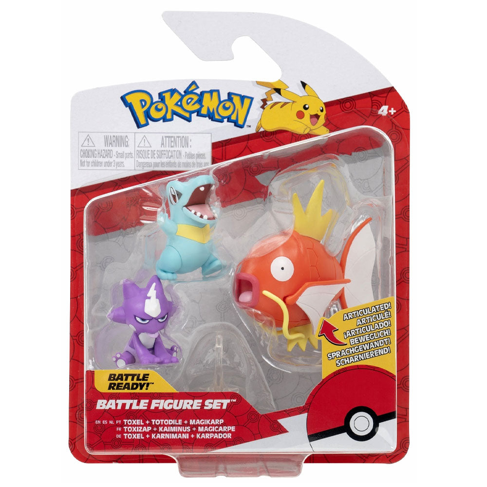 Pokémon Battle Figure Set (Toxel + Totodile + Magikarp)